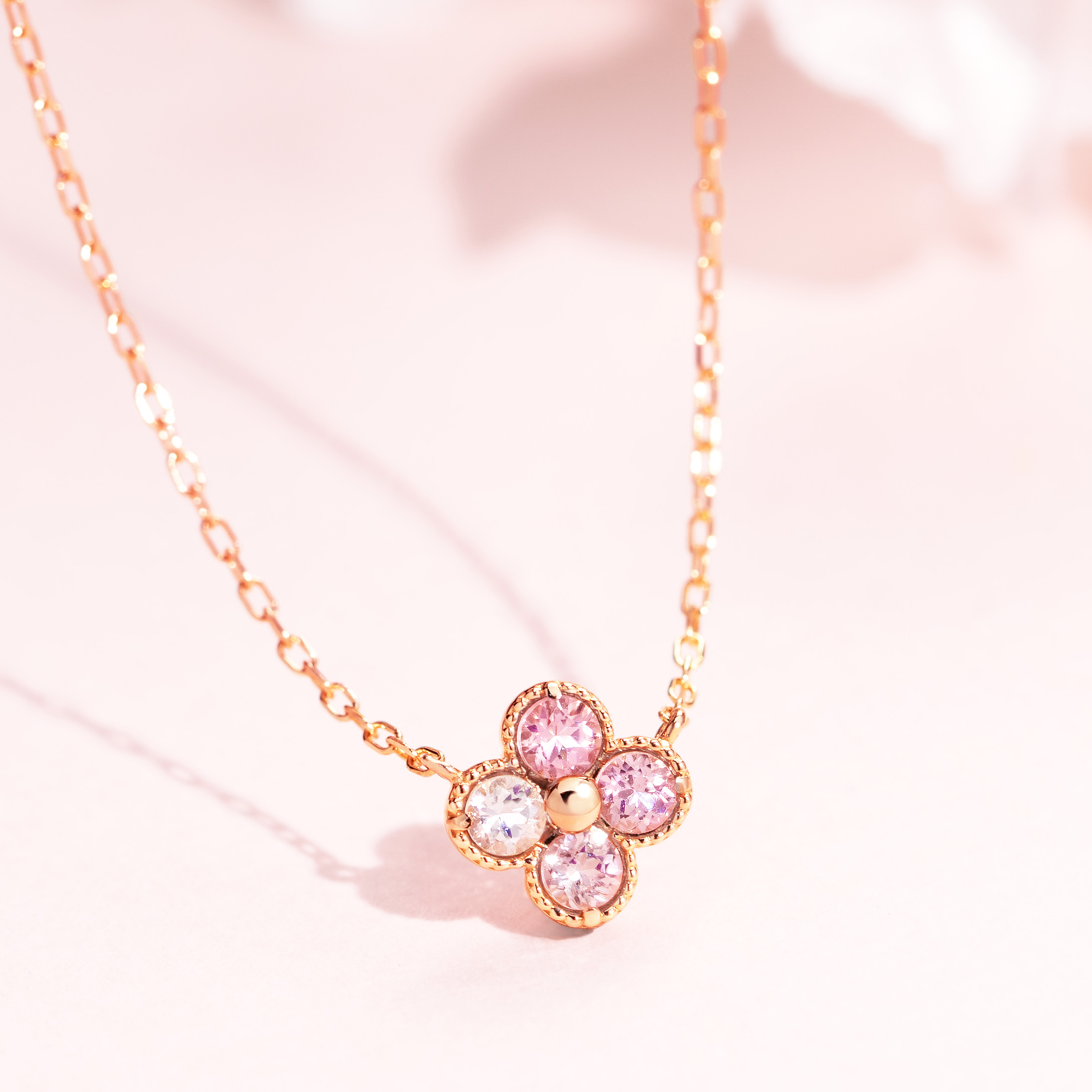 ビズー公式】ピンクトルマリン K18/PTネックレス・アナイス | 希少石