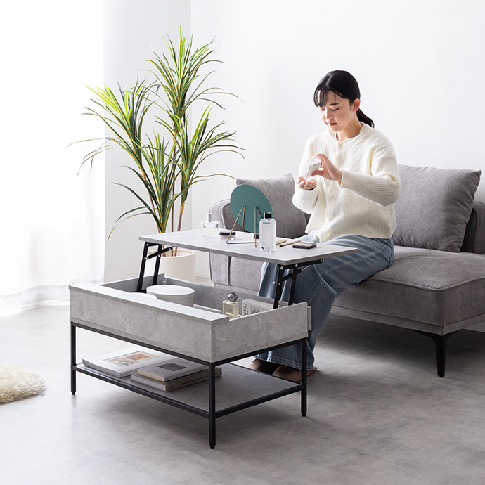 g159018]【幅80cm】Fika 昇降式センターテーブル 木製テーブル | 家具