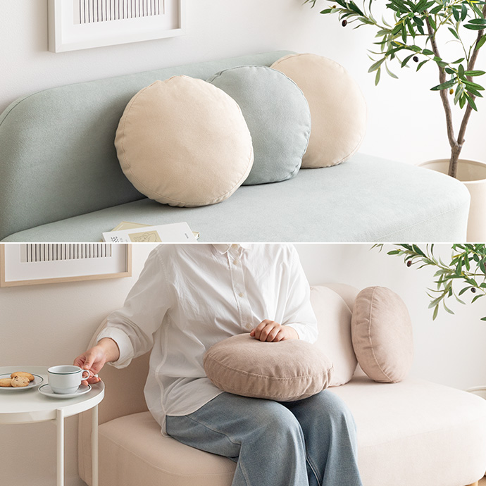 g135022]【幅119cm】Rond 2人掛けコンパクトラウンドソファ 2人掛け