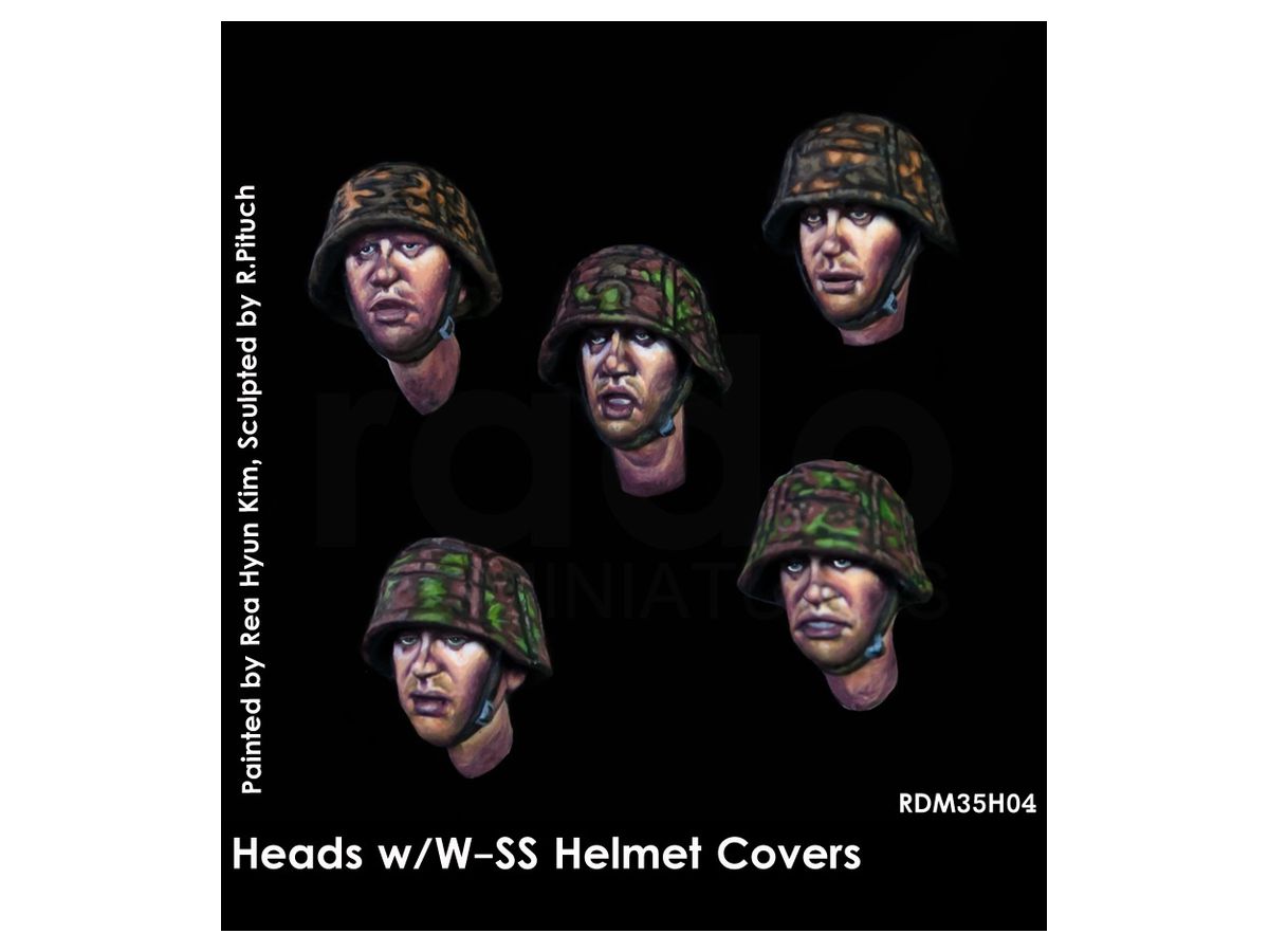 1/35 WWII 独 ドイツ武装親衛隊 SS迷彩カバー付ヘルメットスペアヘッド