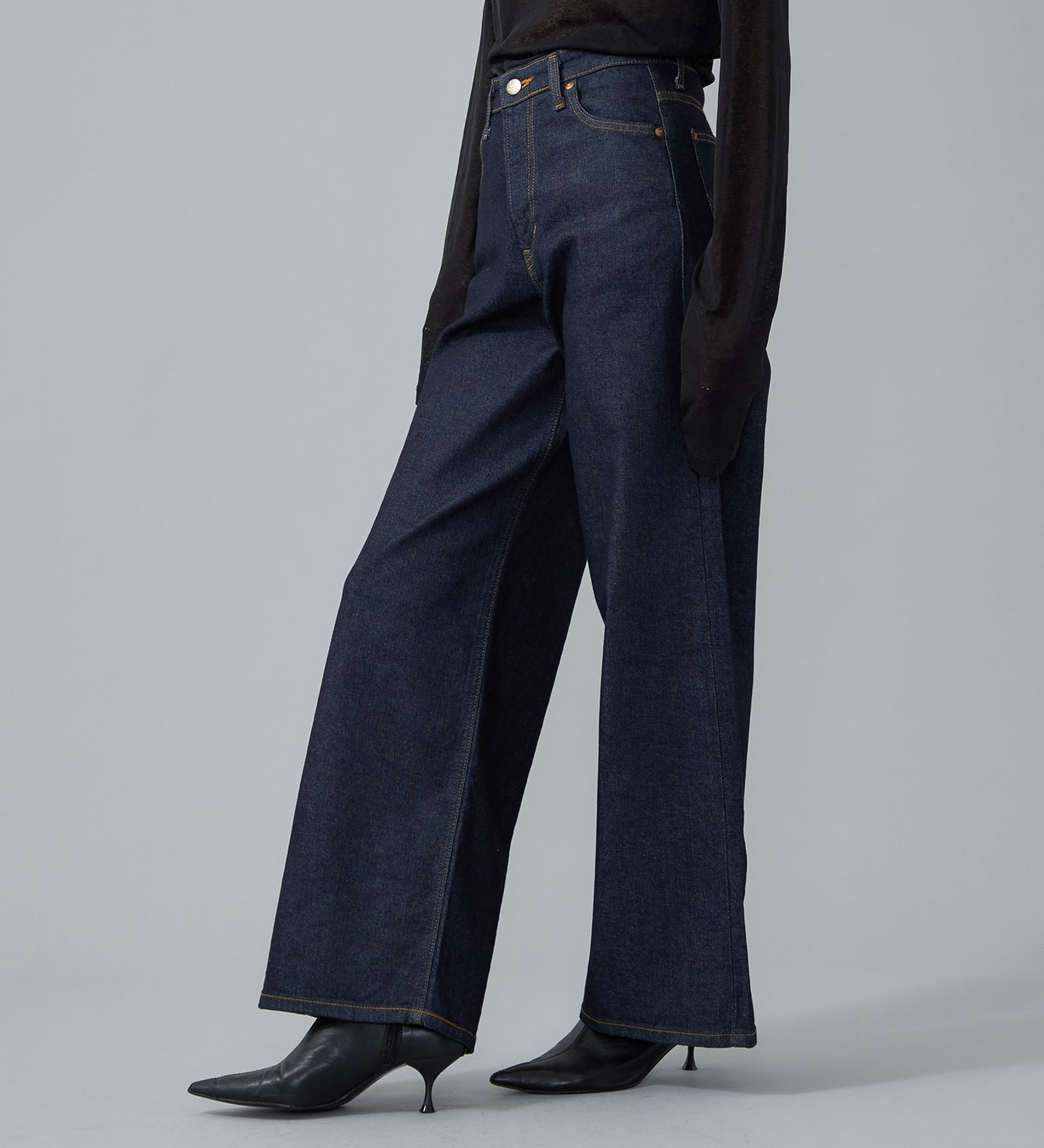 STANDARD WARDROBE LASTIC ワイドパンツ【ストレッチデニム