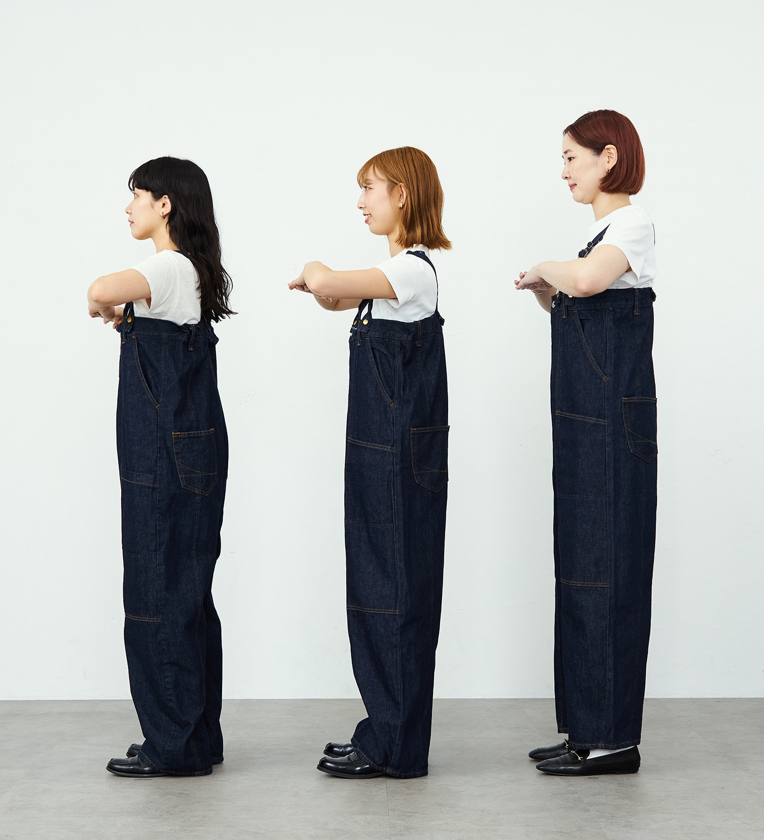 atelier SOMETHING W KNEE SALOPETTE/マルチウェイデニムベア