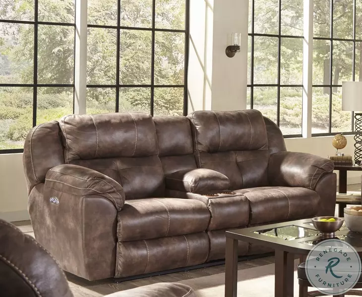 Ferrington Dusk Power Lay Flat Reclining Console Loveseat, 61899