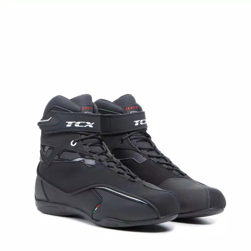 ZETA WP MEN'S WATERPROOF MOTORCYCLE SHOES - BLACK | TCX