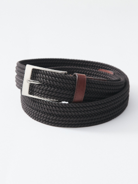 熟成ラバーメッシュベルト with トスカーナレザー/ブラック