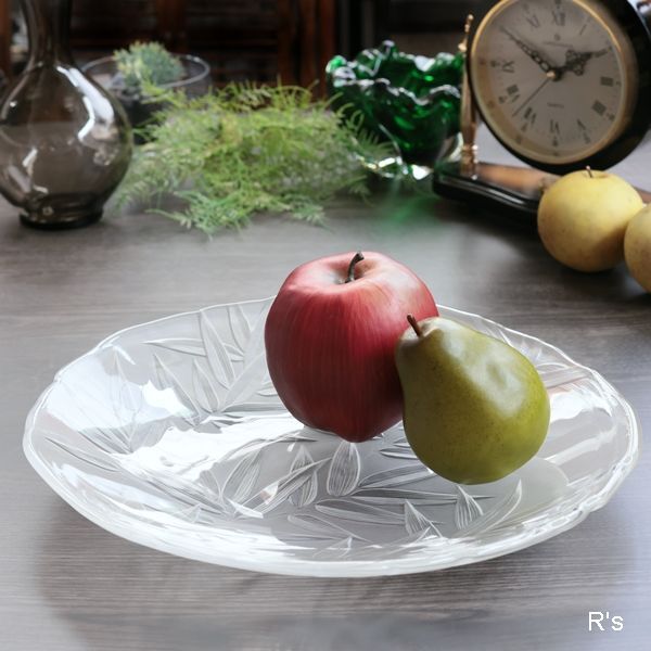 HOYA CRYSTAL ホヤクリスタル 日本の四季 ガラス大皿 32cmプレート