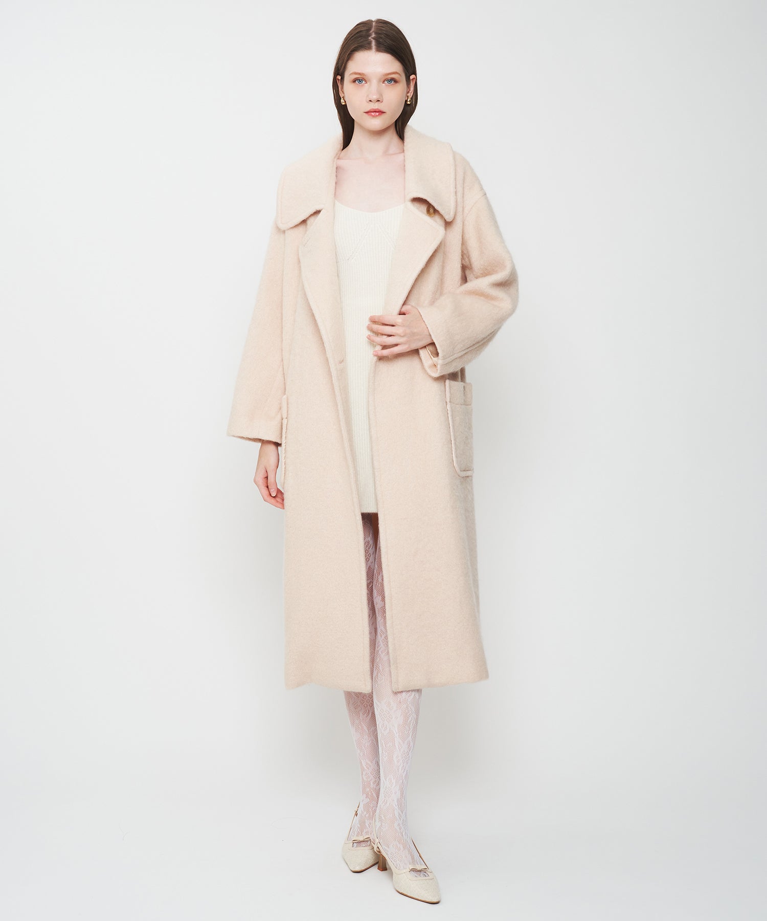 モヘヤシャギーステンカラーコート