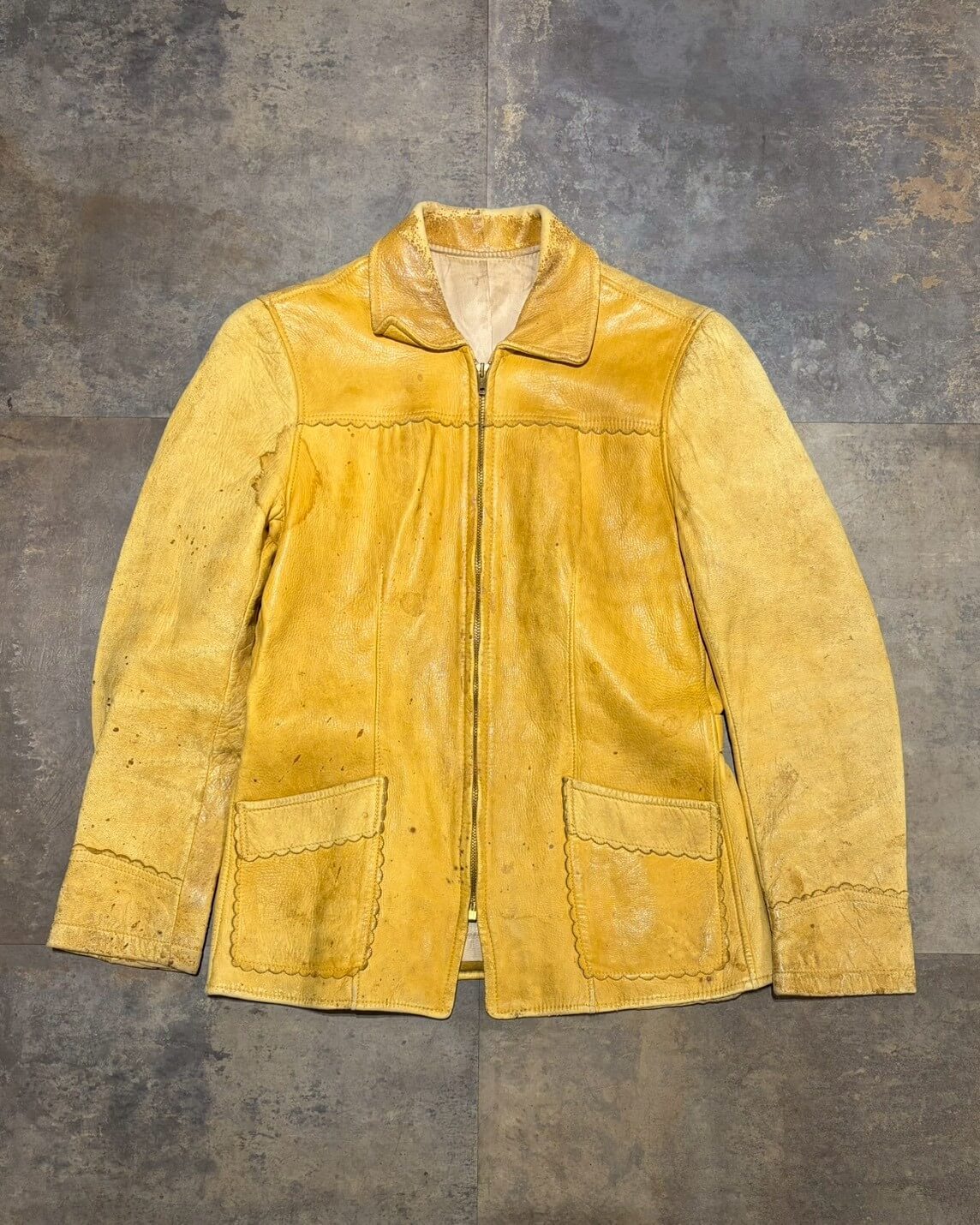 50s】マスタードカラー レザージャケット | Delinquent Bros SAPPORO JAPAN