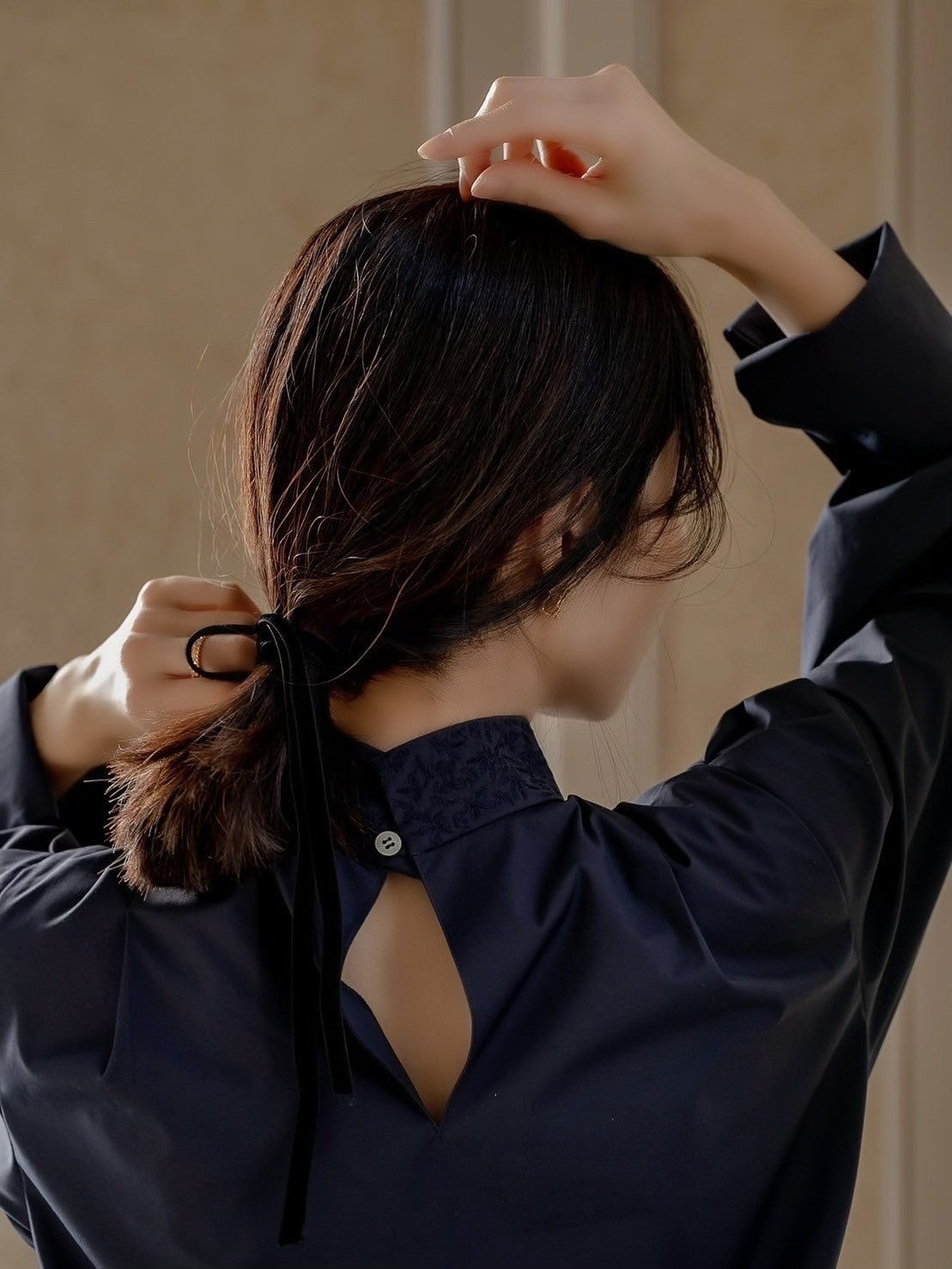 deres デレスblooming embroidery blouse ネイビー 【公式通販】