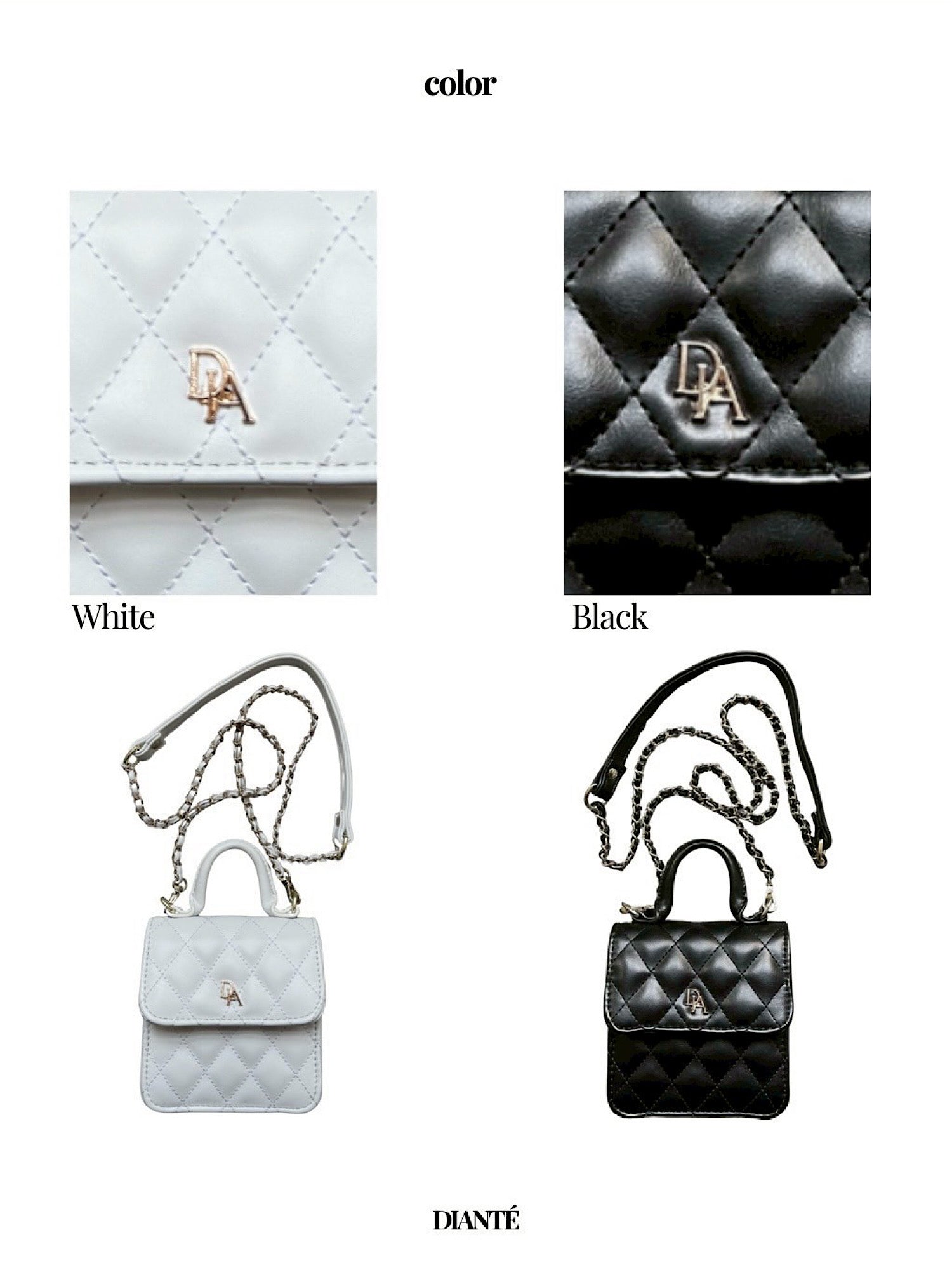 Quilted leather logo mini bag | DIANTÉ (ディアンテ)公式通販サイト