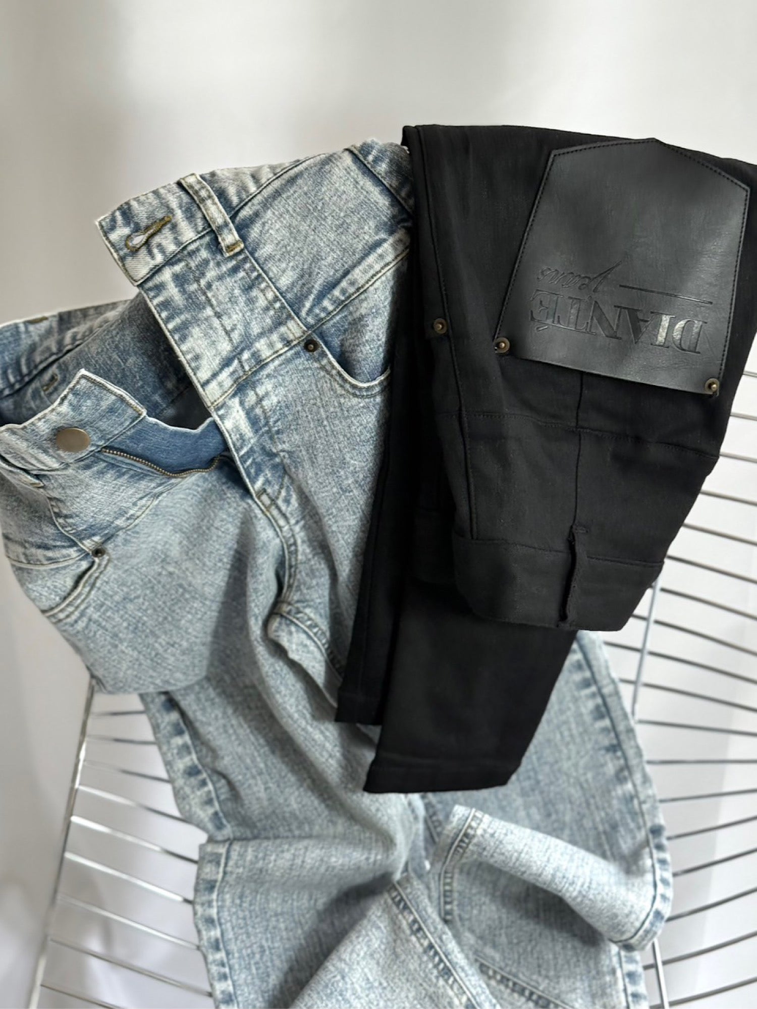 dianteハイウエストスキニーデニム ライトブルー dianteハイウエスト