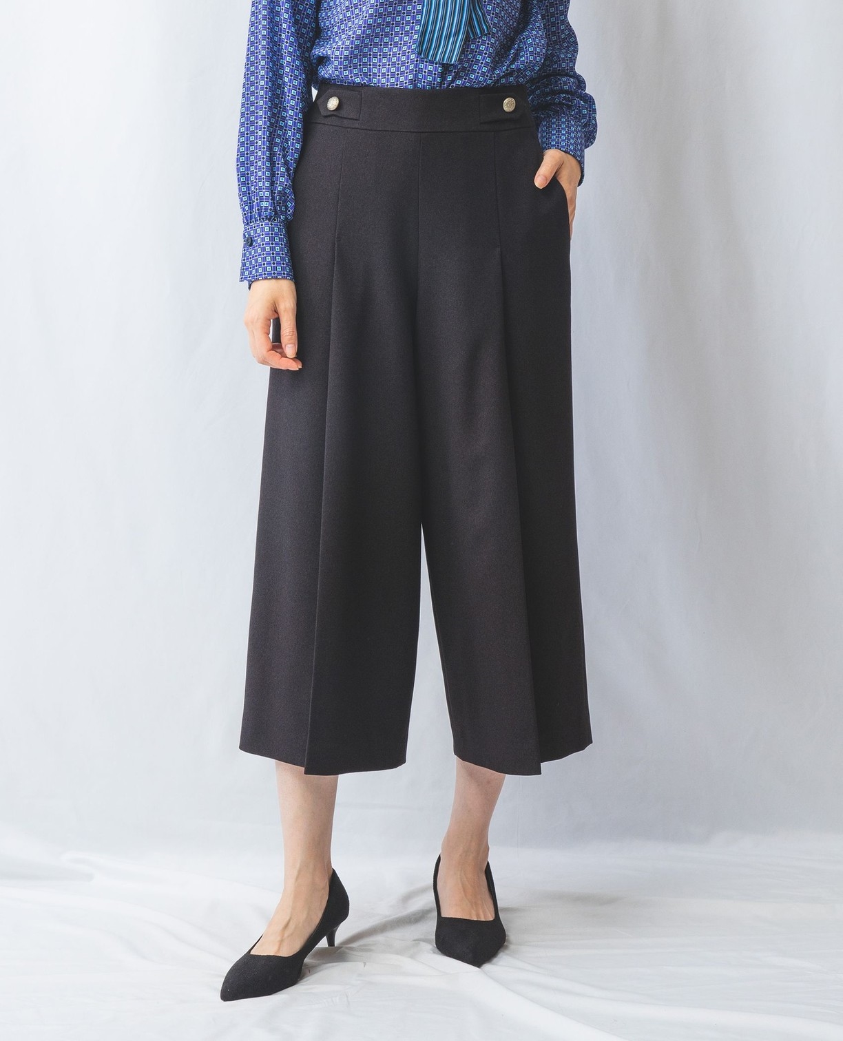 NARACAMICIE】【セットアップスーツ対応】ストレッチクロップドパンツ