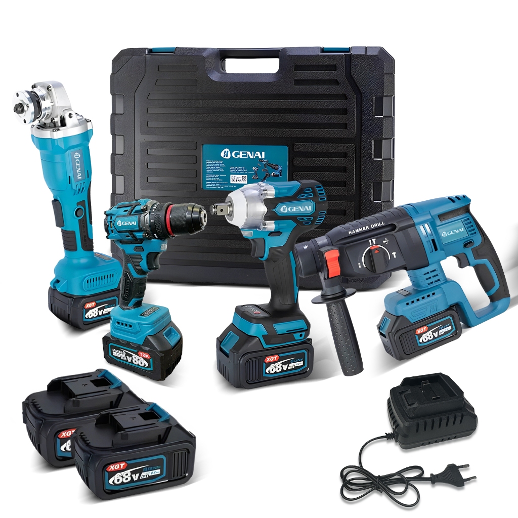 GENAI】Conjunto 4 em 1 68V / furadeira, chave de fenda / chave de