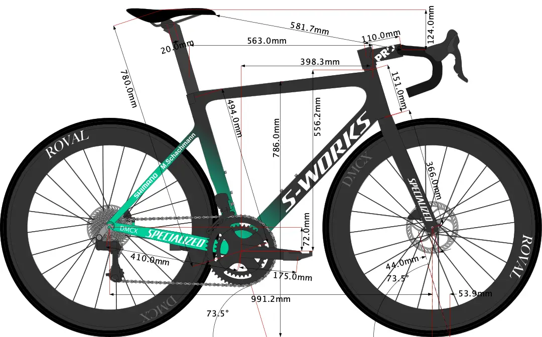 Maximilian Schachmann's Tarmac SL7 Bike Size 2021 - DMCX