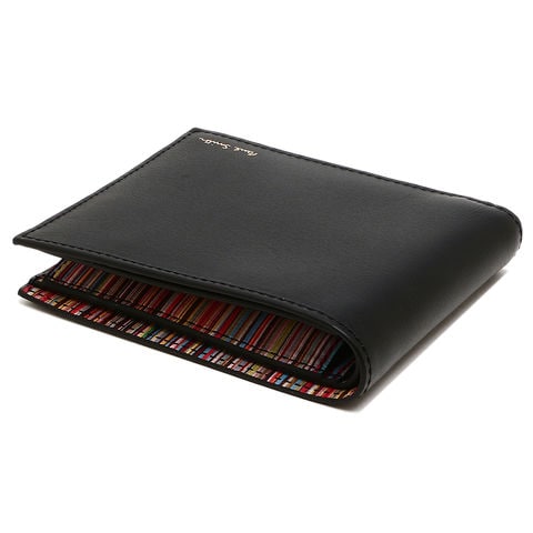 dショッピング |ポールスミス 二つ折り財布 マルチストライプ ブラック