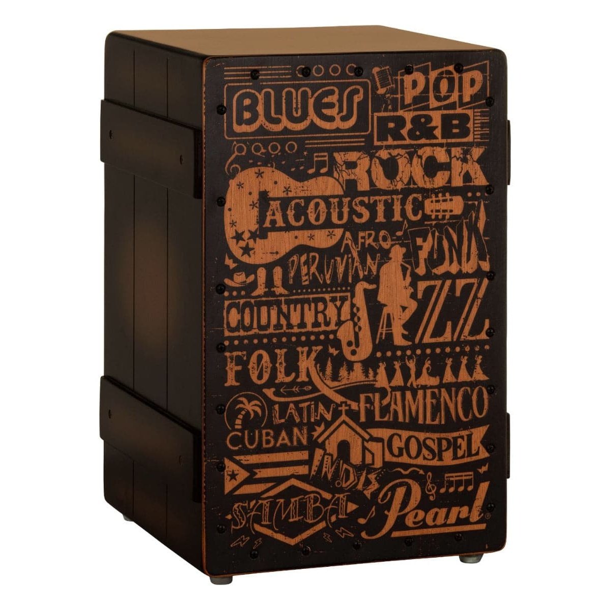 Pearl Primero Crate Style Cajon w/Music Genre Front
