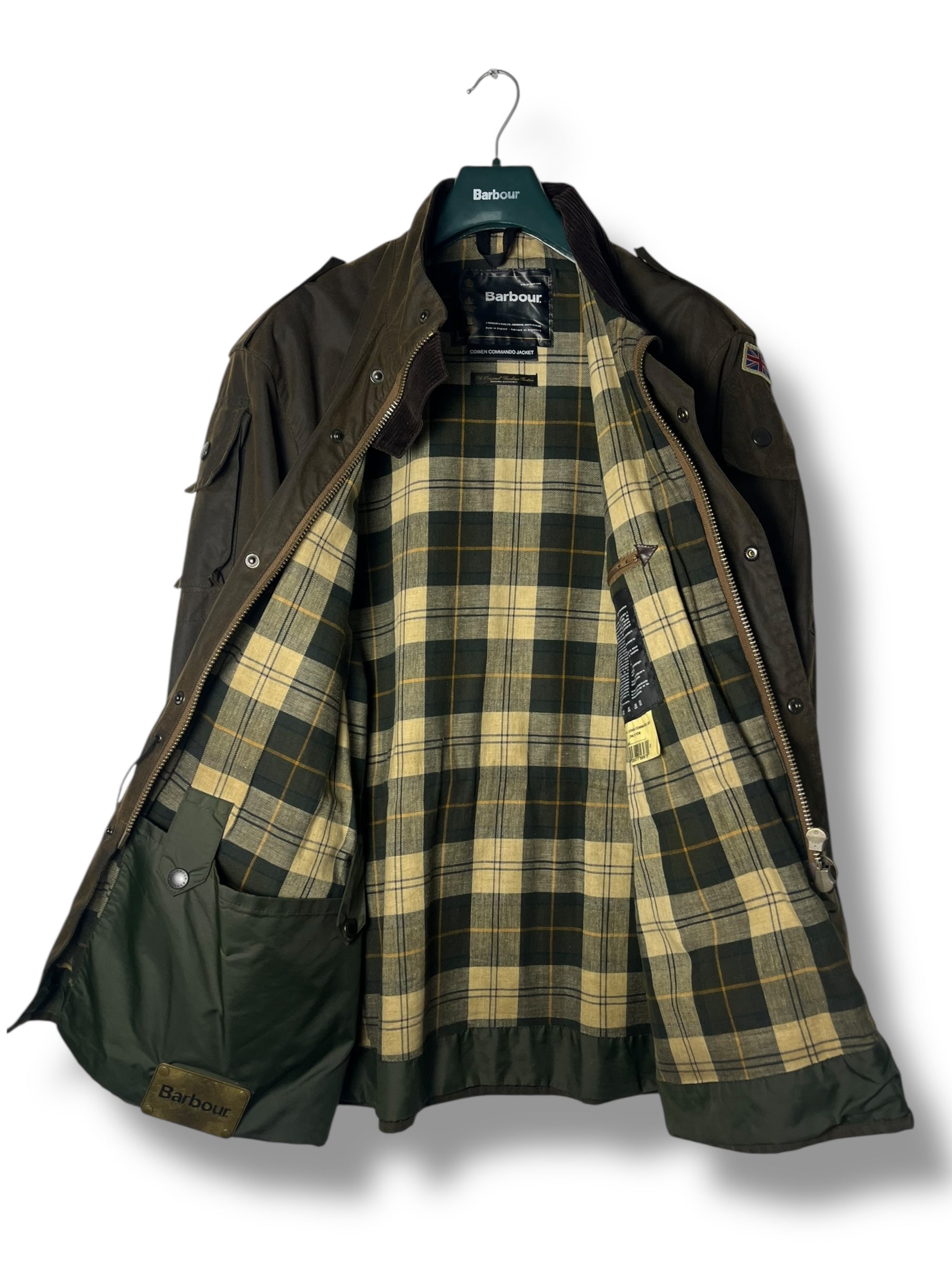 Rare Barbour Cowen Commando Jacket – Olive Brown – C46 XXL – Draps