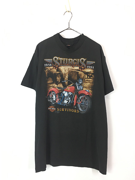 古着 90s USA製 3D EMBLEM HARLEY DAVIDSON 「STURGIS」 バッファロー