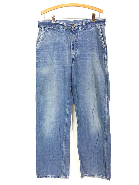 古着 70s USA製 Oshkosh B'gosh ヒゲ 縦落ち ブルー デニム ワーク