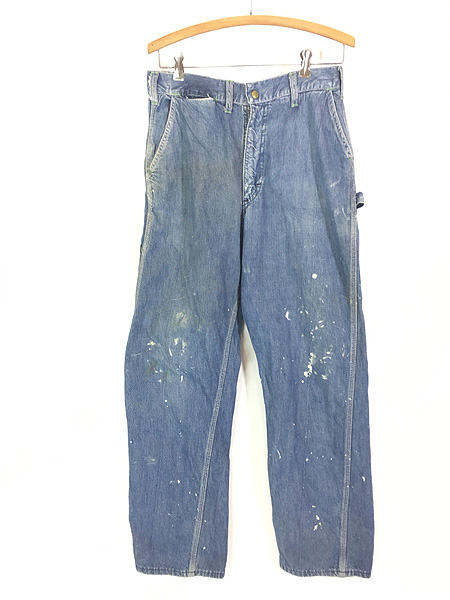 古着 50-60s USA製 Oshkosh B'gosh ペンキ ブルー デニム ワーク