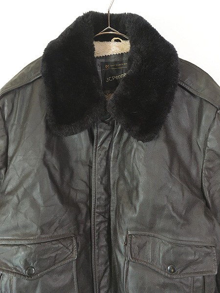 古着 70s JC Penney G-1タイプ ボア ライナー 本革 レザー フライト