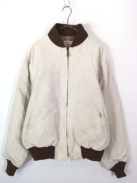 古着 80s USA製 Carhartt ウエスタン ヨーク アイボリー ダック