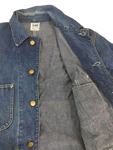 古着 50s USA製 Lee 91-J Jelt Denim 真紺 インディゴ デニム ワーク