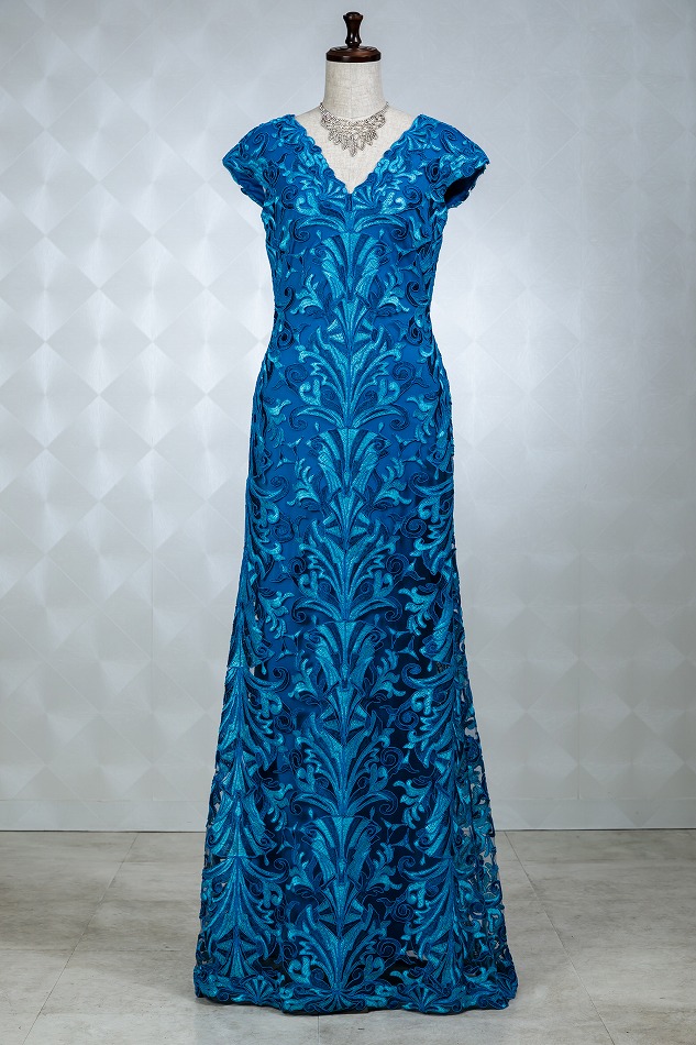 TADASHI SHOJI ターコイズロングドレス | 結婚式・パーティードレス