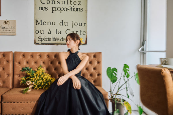 アメリカンスリーブ タフタドレス（W292BK）