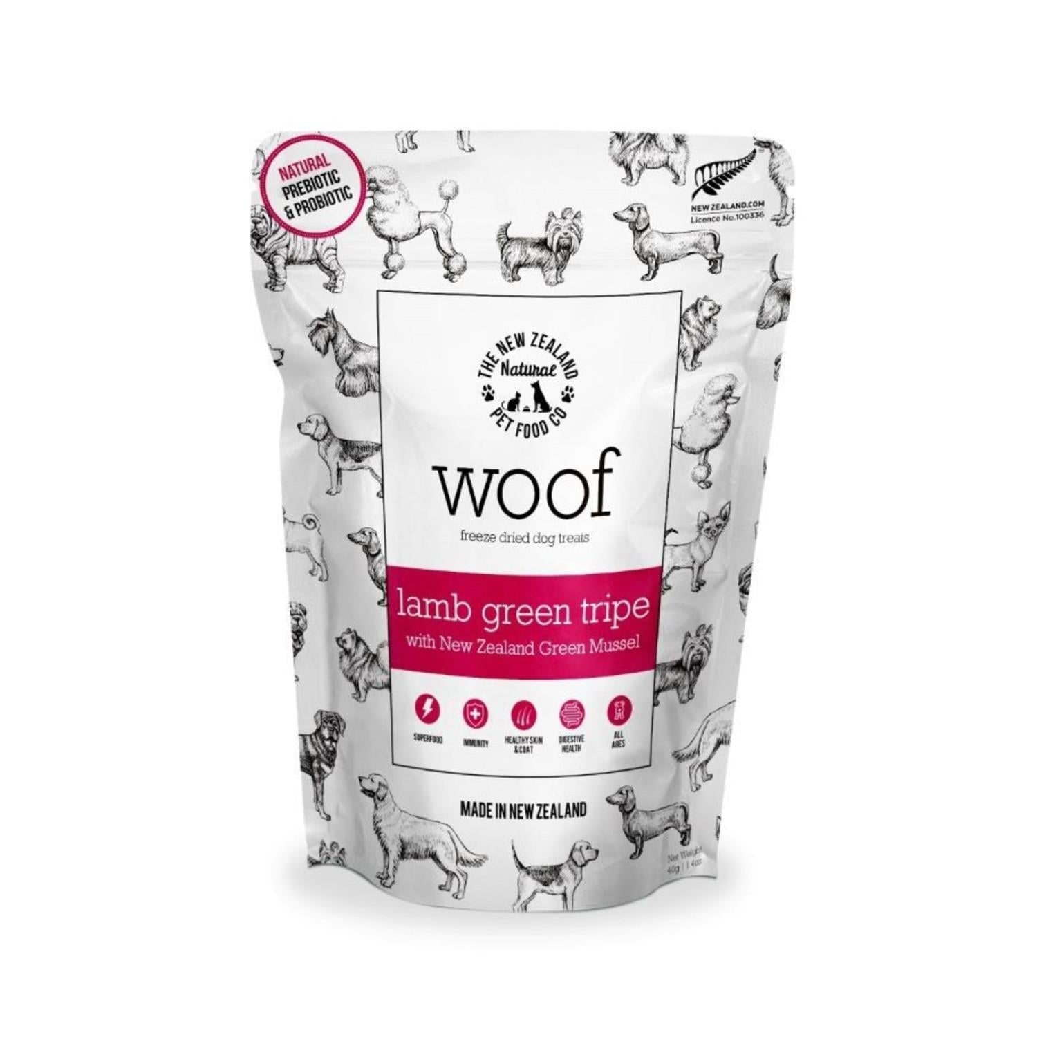 WOOF Lamb Green Tripe with Green Lipped Mussel Freeze-Dried Dog