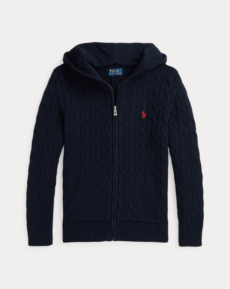 ケーブル コットン フーデッド フルジップ セーター | ラルフ ローレン