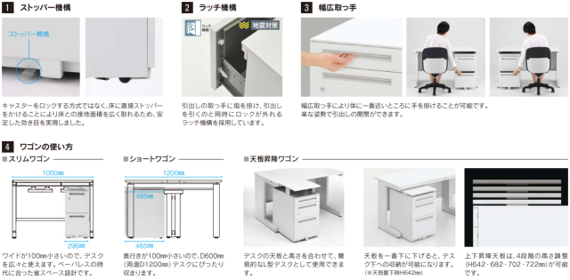 内田洋行 STワゴン スタンダードタイプ シリンダー錠タイプ A4-3段