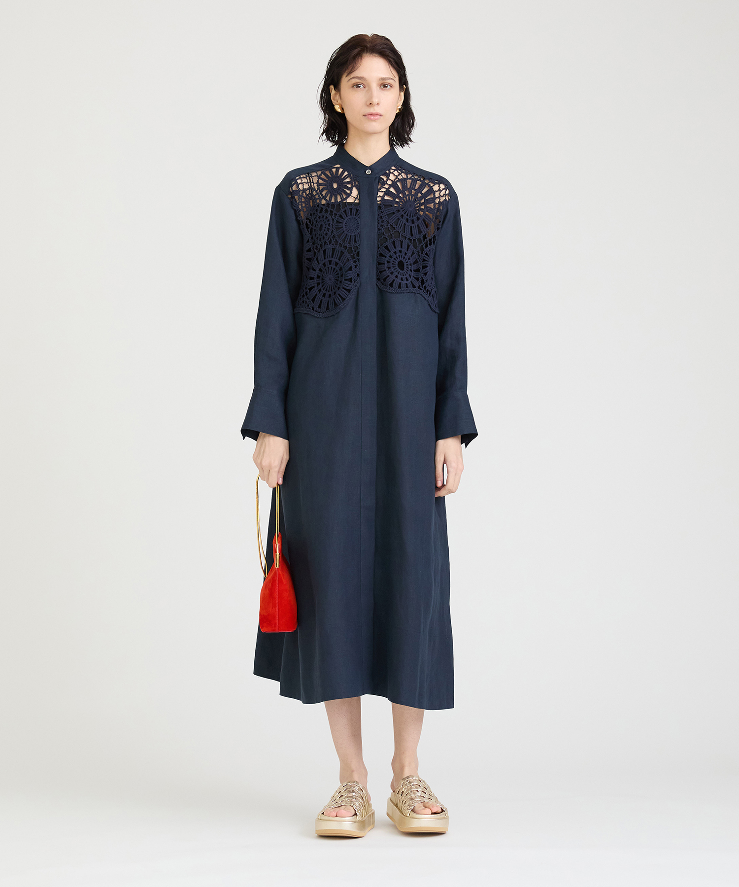 サークルエンブロイダリーリネンワンピース ｜ハウス オブ ロータス