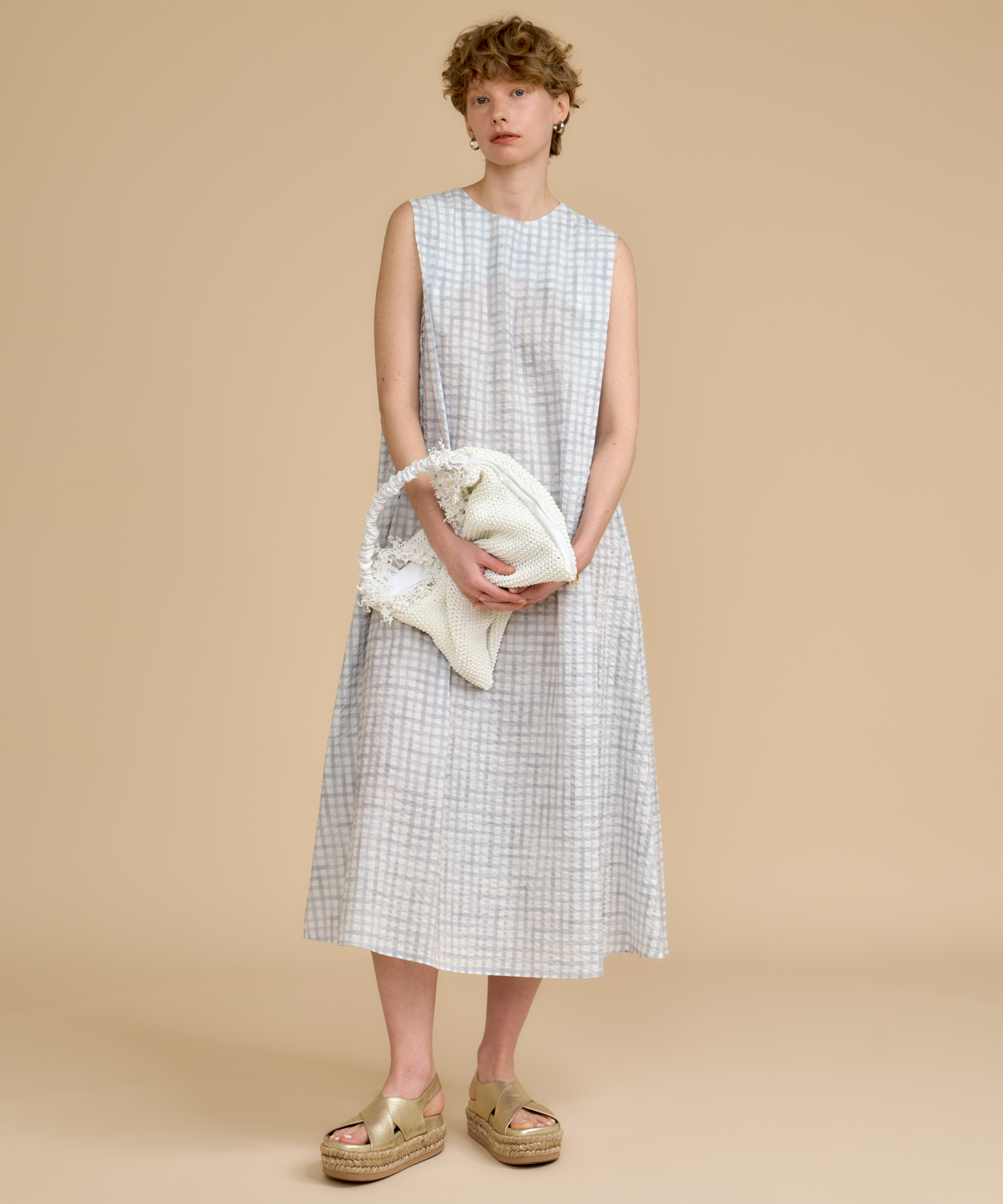 サッカーギンガムチェックワンピース ｜ハウス オブ ロータス＜HOUSE