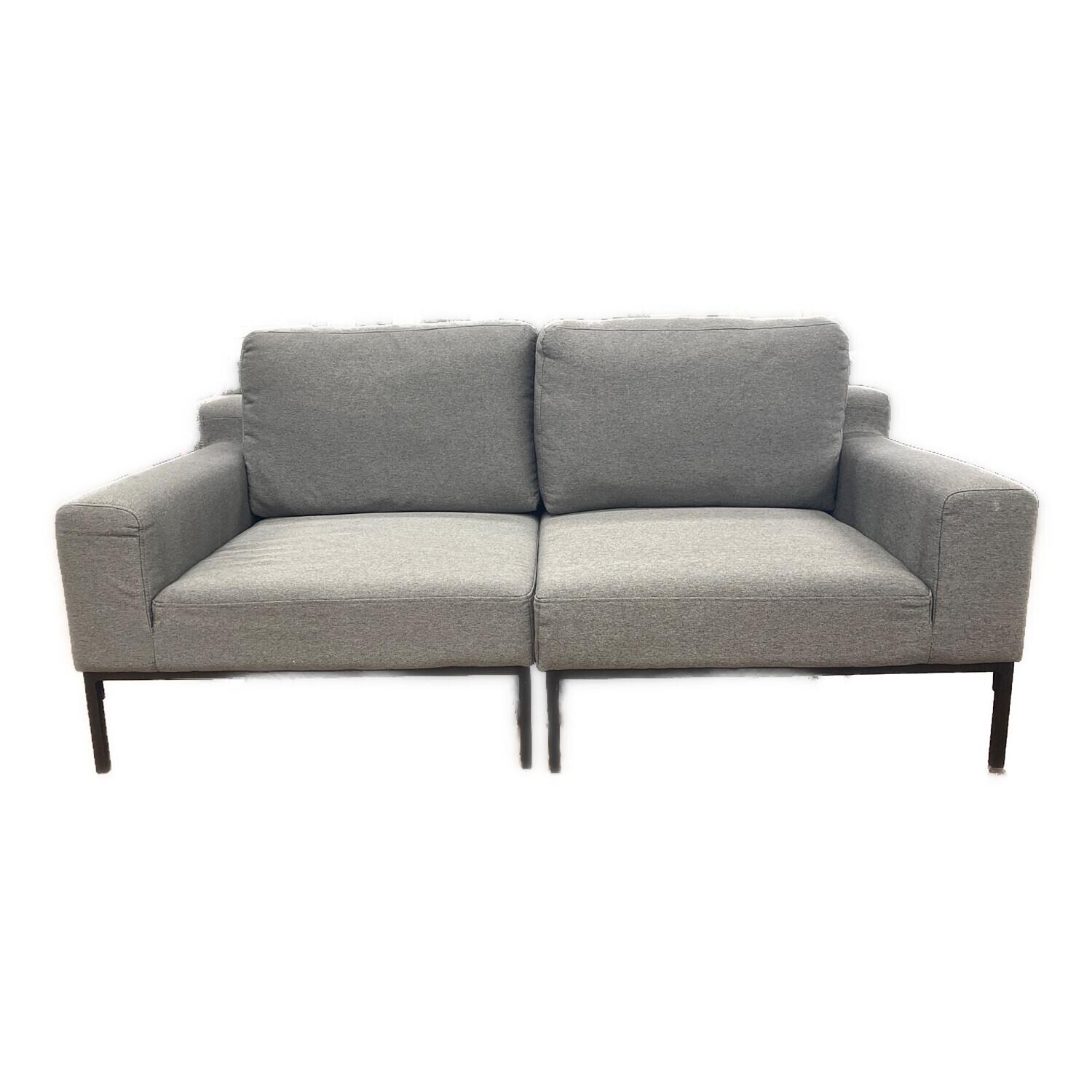 LOWYA (ロウヤ) 2人掛けソファー グレー オットマン付 ファブリック