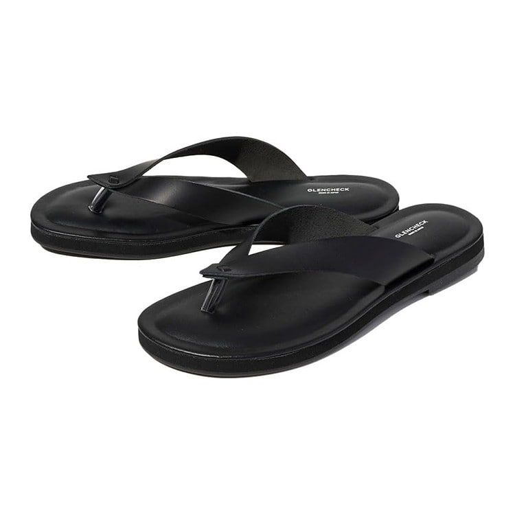 GLENCHECK] 姫路レザートングサンダル ブラック S