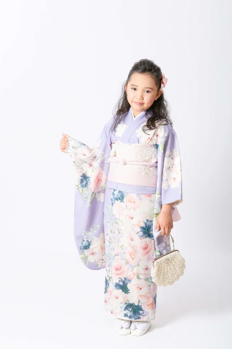 No.k004七五三 7歳 着物 フルセット レトロ柄 No.k004七五三 7歳 着物