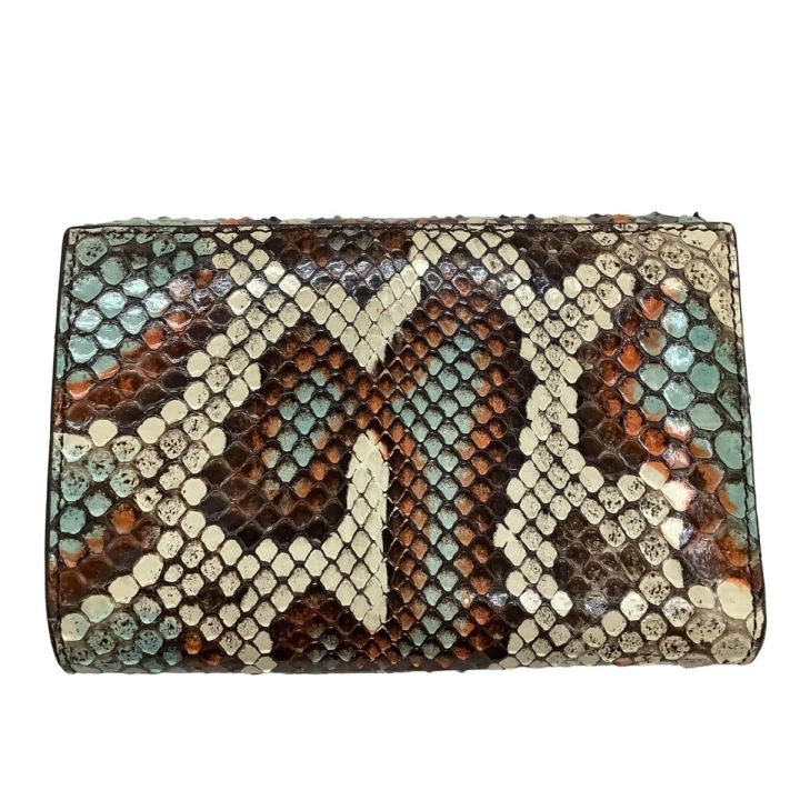 FENDI フェンディ 2つ折り 財布 パイソン 蛇柄 カラフル - 中古バッグ