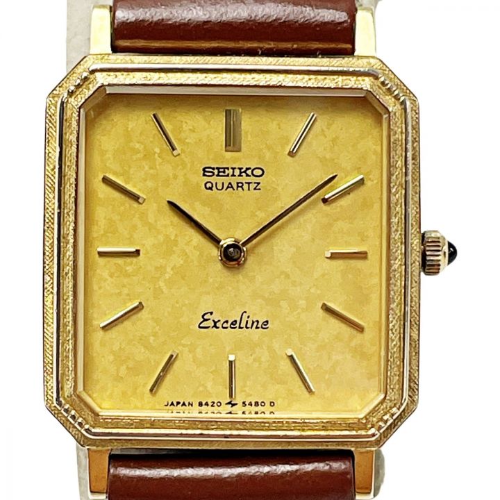 SEIKO セイコー エクセリーヌ 8420-5410 クォーツ 10K ゴールド文字盤