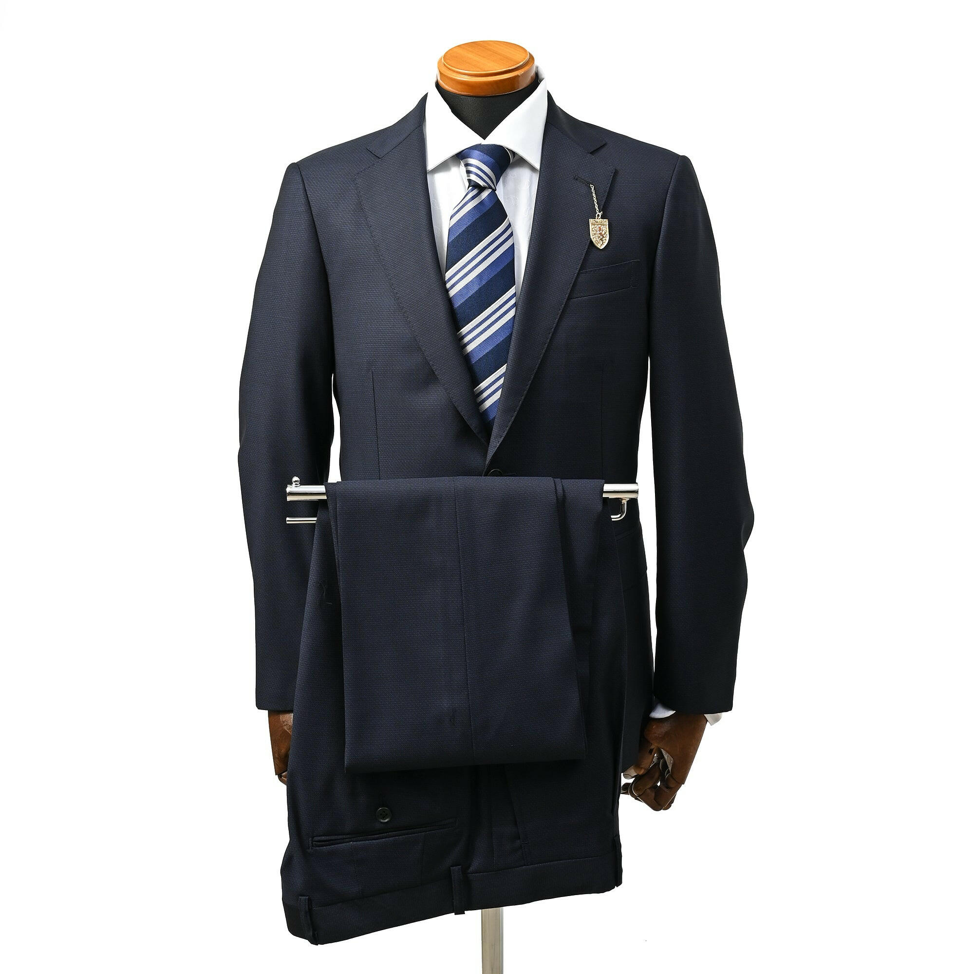 Loro Piana 365 SUPER130'S ウール 1タック スーツ ブルー GS-400-E