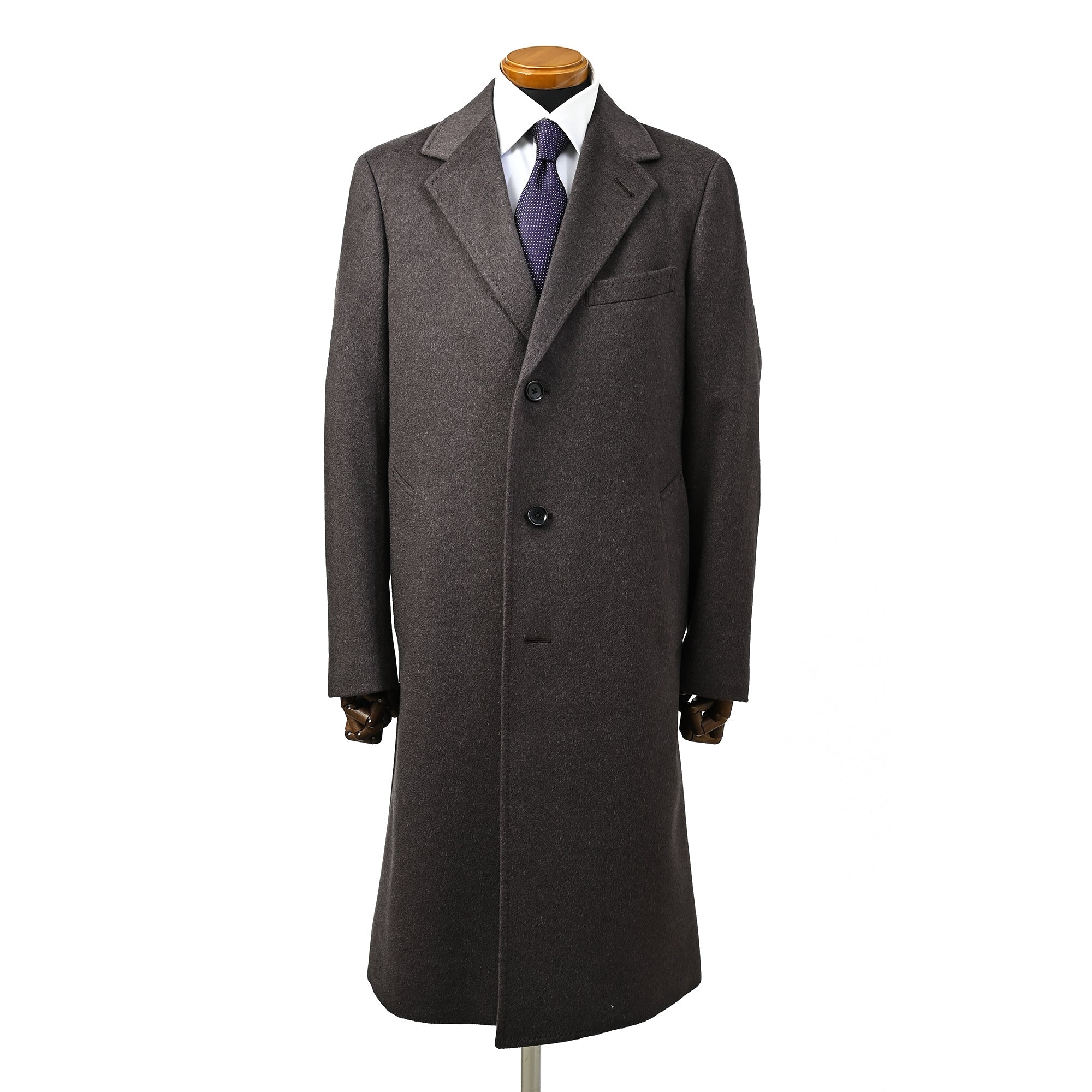 PIACENZA カシミヤ100% チェスターコート ダークブラウン W-611-G