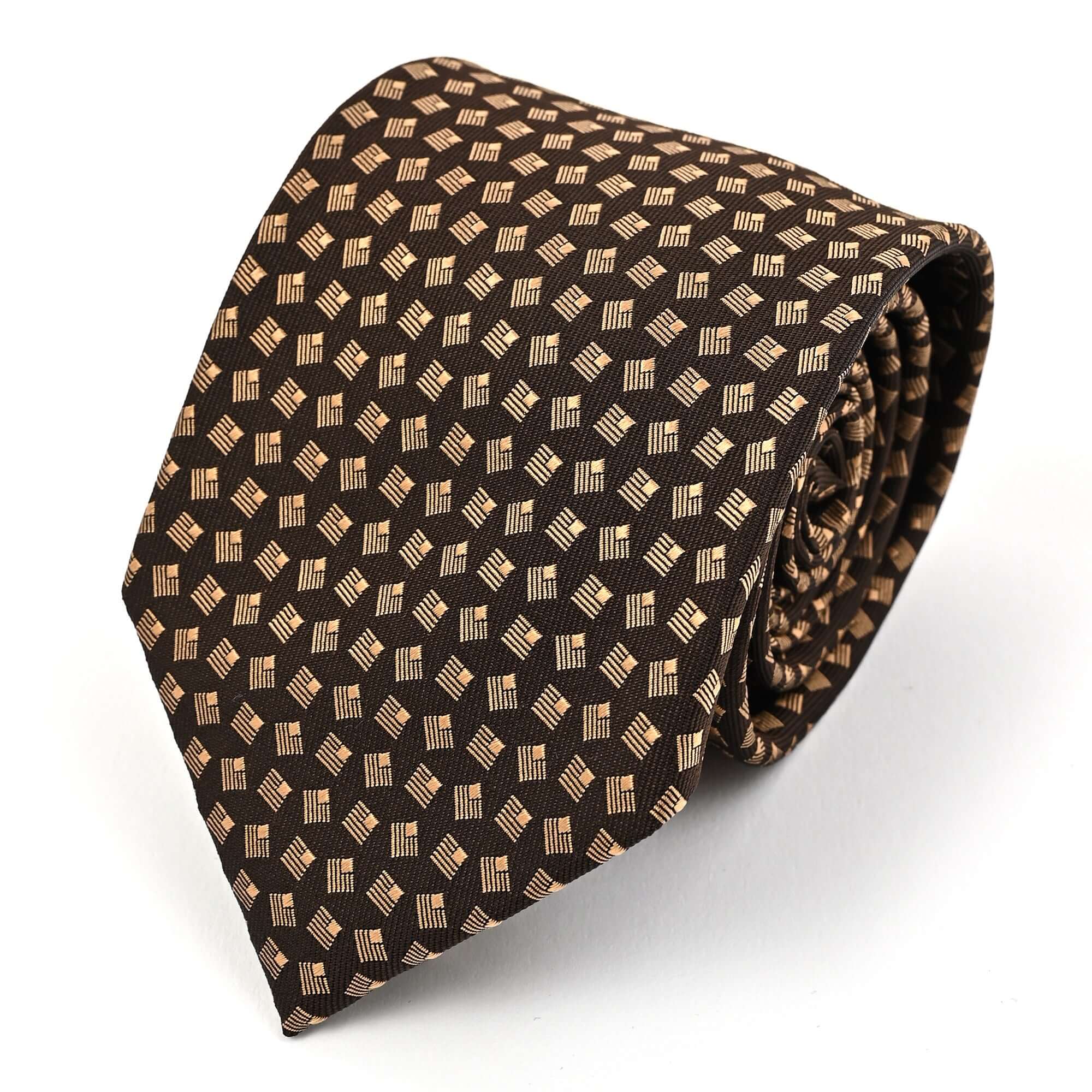 小紋柄 シルク ネクタイ / ブラウンゴールド｜EDWARD'S（エドワーズ）公式