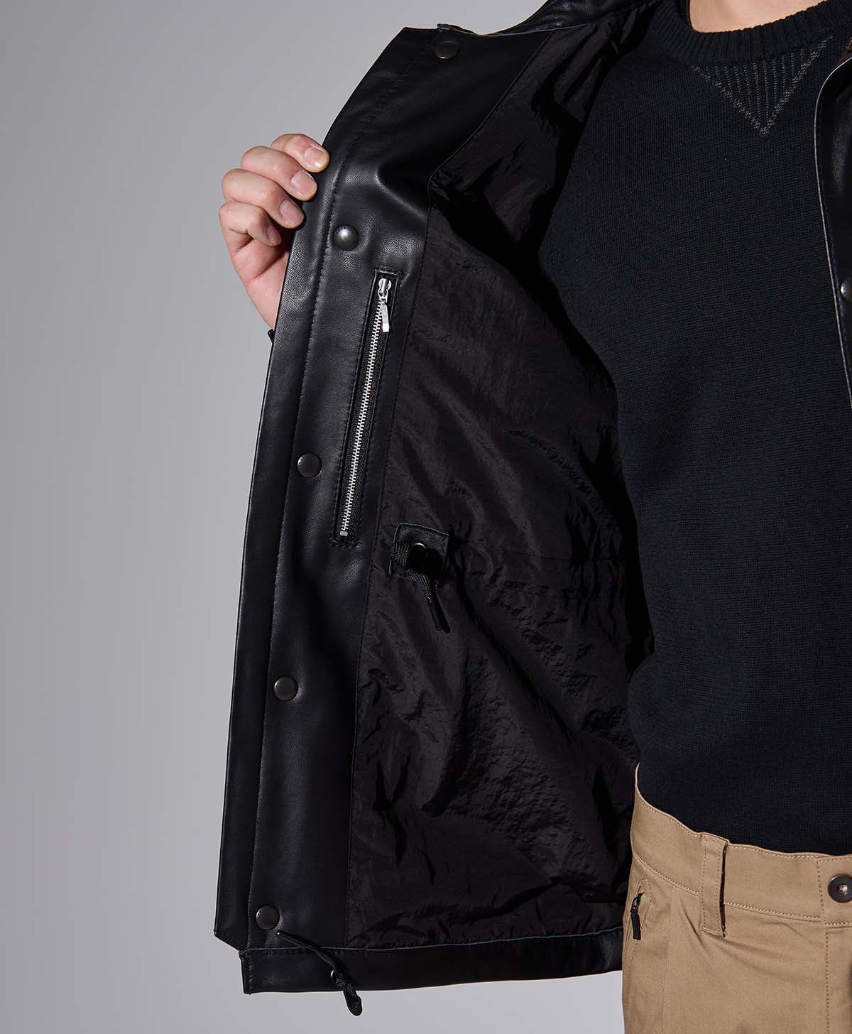 LEATHER COACH JACKET