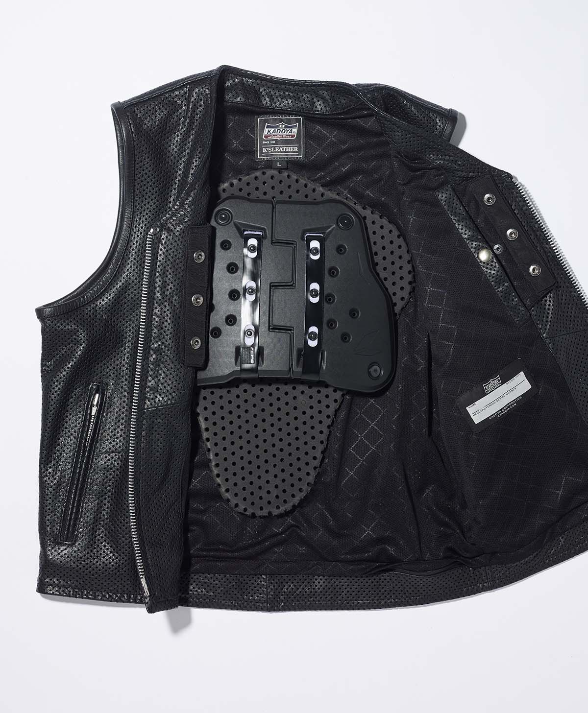 Leather Vest Leather Vest Punching Riders Vest｜Kadoya Official