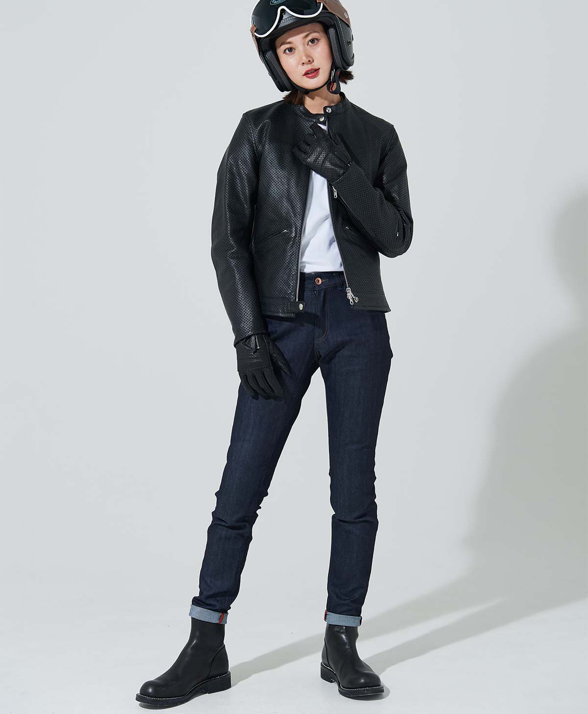 Moore様 美品】 Cathy Jane シュリンク加工やぎ革レザージャ シンプル