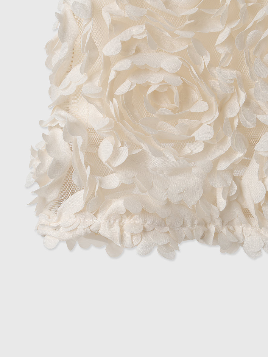 ボリュームフラワーモチーフアメスリワンピース