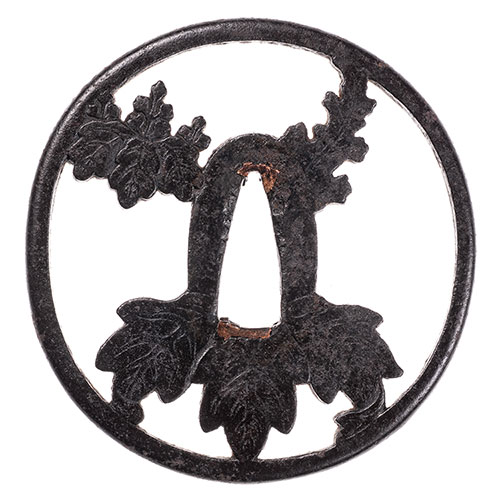 A☆武具 刀装具 刀 目貫(兜) 縁/頭/ 金象嵌 計4点☆ A☆武具 刀装具 刀