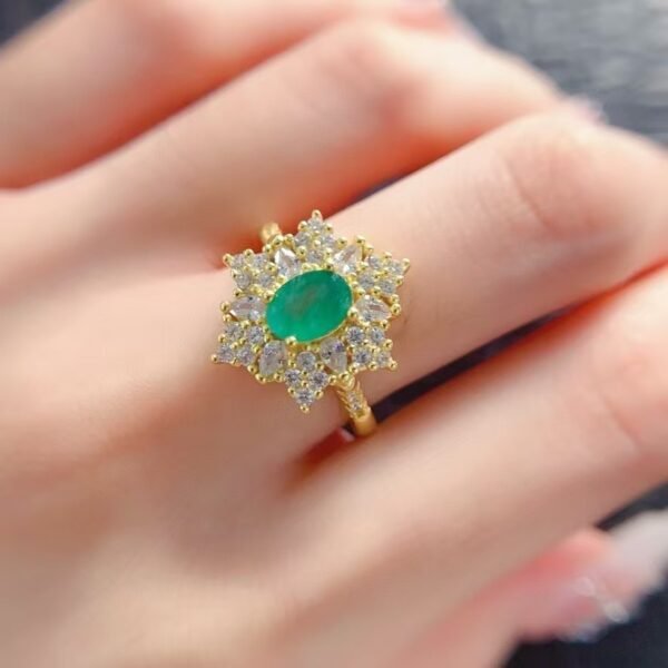 Natural Emerald and Diamond Ring Emerald Wedding Rings - Emerald's