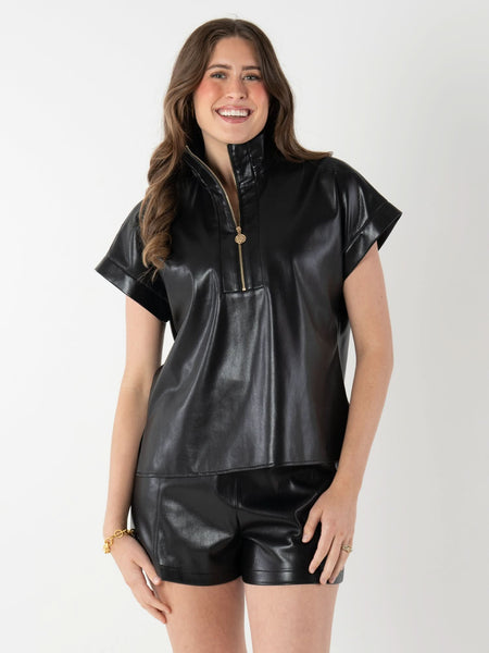 Poppy Pullover in Black Vegan Leather – Emily McCarthy