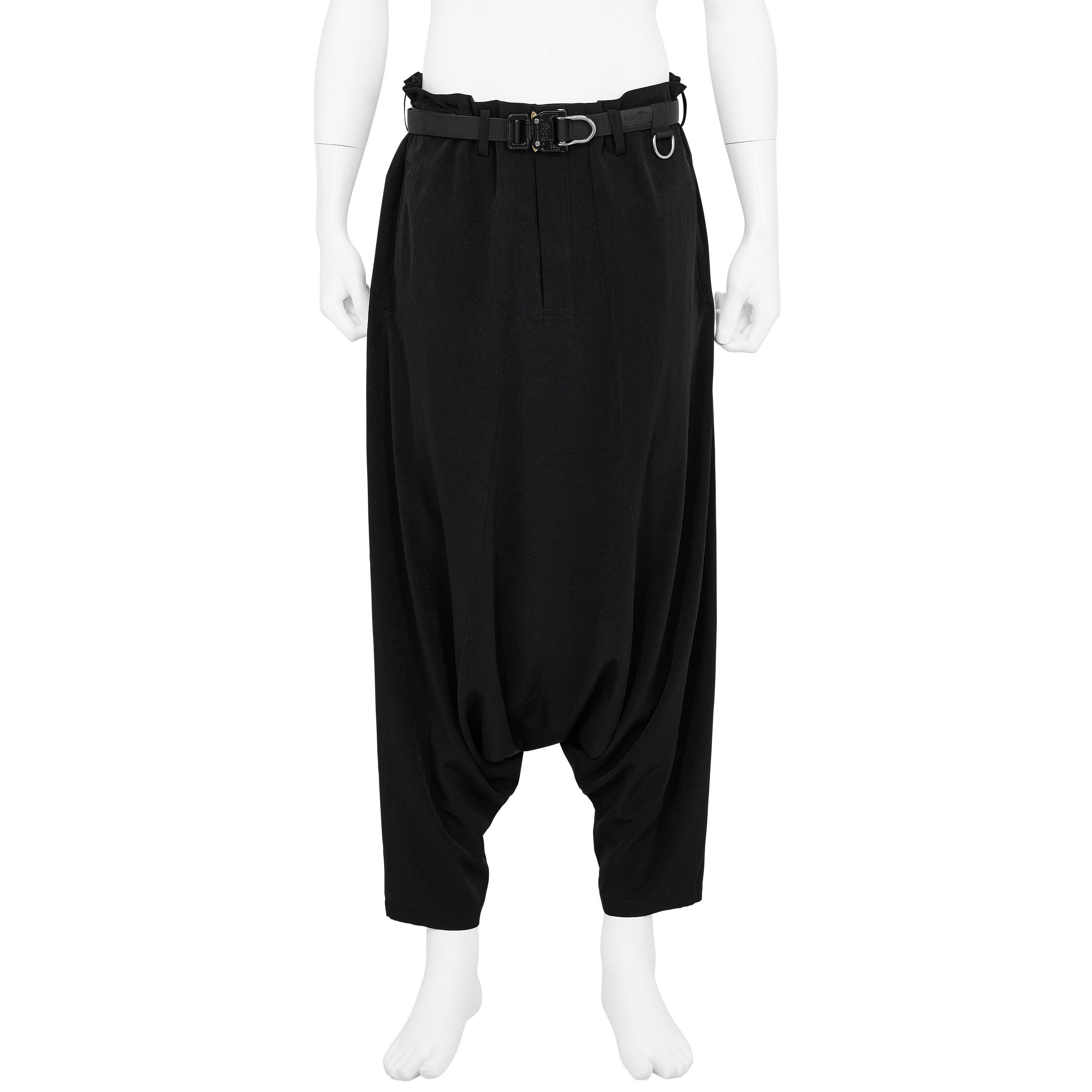 TUXEDO GUSSET SARROUEL PANTS BLACK - Yohji Yamamoto POUR HOMME